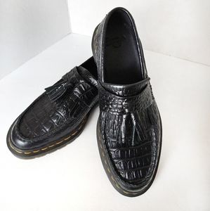 Dr Martens Black Adrian Croc Loafers